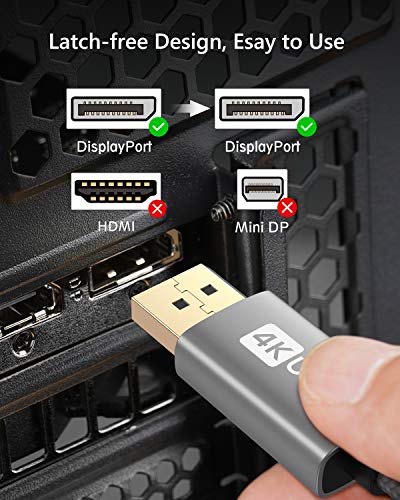 Cable Display Port 144Hz/2m, Admite 4K@60Hz, 2K@144Hz, 2K@165Hz, 3D, Compatible con FreeSync y G-Sync, Silkland Cable DisplayPort para 144Hz Monitor, 4K UHD TV, Pantalla y Tarjeta Gráfica para Juegos