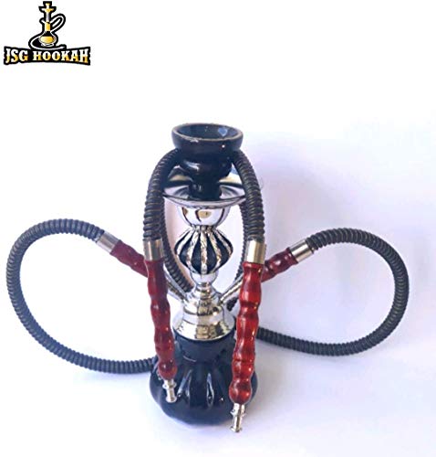 Cachimba 2 salidas shisha Soria.Premium 2 mangueras 28cm (6colores) (NEGRO 2.S)