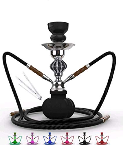 Cachimba 2 salidas shisha Soria.Premium 2 mangueras 28cm (6colores) (NEGRO 2.S)