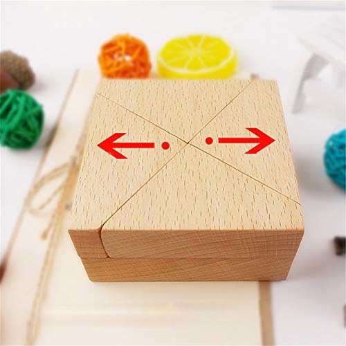 Caja de anillo grabada - Caja de anillo de madera de nogal delgada portátil, Caja de anillo de boda Organizador de joyería con tapa de madera de nogal cuadrada Cajas decorativas hechas a mano delgadas