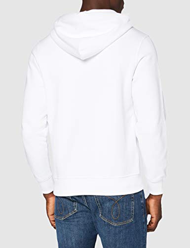 Calvin Klein Big CK Flock Hoodie Suéter, White, L para Hombre