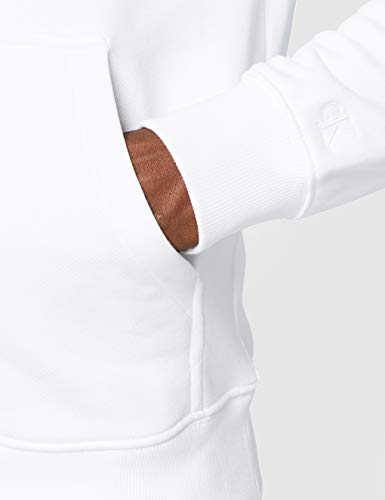 Calvin Klein Big CK Flock Hoodie Suéter, White, L para Hombre