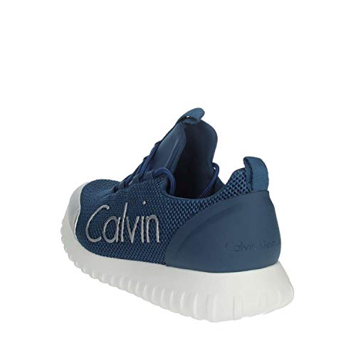 Calvin Klein Jeans Ron Mesh/Brushed Metal, Zapatillas para Hombre, Azul (Sus 000), 44 EU