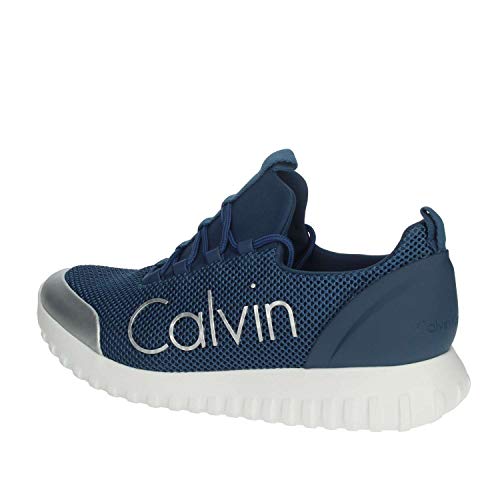 Calvin Klein Jeans Ron Mesh/Brushed Metal, Zapatillas para Hombre, Azul (Sus 000), 44 EU