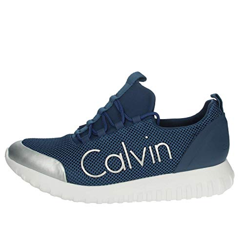 Calvin Klein Jeans Ron Mesh/Brushed Metal, Zapatillas para Hombre, Azul (Sus 000), 44 EU