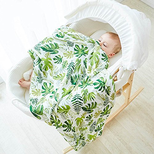 Carrés en mousseline de bambou Swaddle Couverture, Ultra doux Coton Bio pour bébé Nid de réception pour douche Cadeau