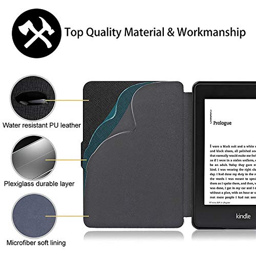 Case For Kindle Paperwhite 1/2/3 Generation Fun Kindle Case Dark Blue Spring Fragrant Flower PU Leather Cover with Auto Wake/Sleep Protective Case For Kindle