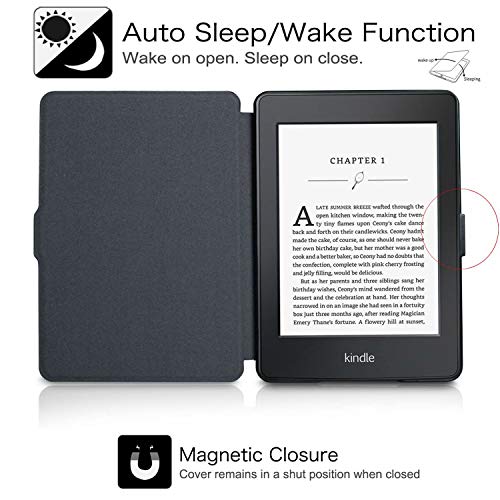 Case For Kindle Paperwhite 1/2/3 Generation Kindle Paperwhite E-Reader Leather Cover Dark Blue Spring Fragrant Flower PU Leather Cover with Auto Wake/Sleep Kindle Paperwhite E-Read