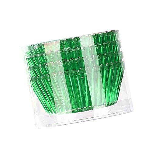 Casos 100pcs grasa a prueba de papel de horno para hornear casos de papel para hornear de papel de aluminio mollete tazas de la torta de la magdalena trazadores de líneas de la boda del partido, verde