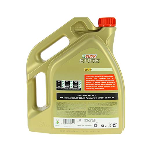 Castrol 57420 EDGE Titanium Aceite para Motor FST 5W-30 LL, 5L (Sello alemán)