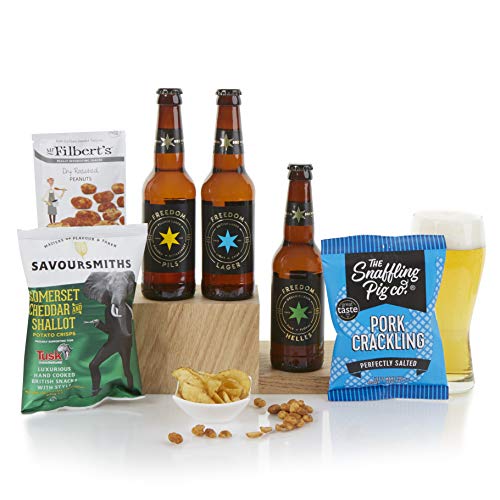 Cesta de comida y cerveza artesanal - Cestas de cerveza y de regalo para hombre - Surtido de delicias y cervezas