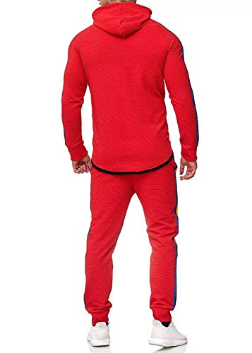 Chándal Completo para Hombre, Moda Slim Fit Conjunto Deportivo de Manga Larga Casual Sudadera con Capucha + Pantalones Deportivos Conjuntos