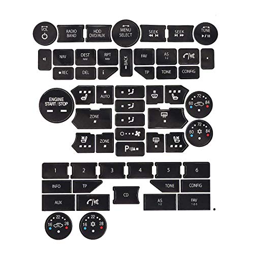 Chengxin Car Decals Un Conjunto Fix Botón Desgastado Coches Aire Acondicionado con Temperatura Radio Kit de reparación Las Etiquetas engomadas para SA-AB 3ª generación 9-5NG 9-4X (Color : Negro)