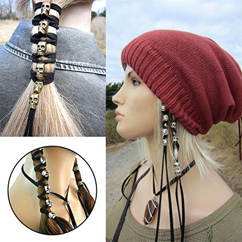 chenyou Cuerda De Pelo Vintage Punk Metal Cráneo Hairband Adornos Mujeres Ponytail Styling Headwear Accesorios Antiguos con 6 Colgantes Cintas para el Pelo (Color : 1)