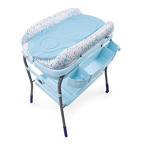 Chicco Cuddle&Bubble - Bañera y cambiador 2 en 1, plegable y compacta, peso 10 kg, color azul (Ocean)