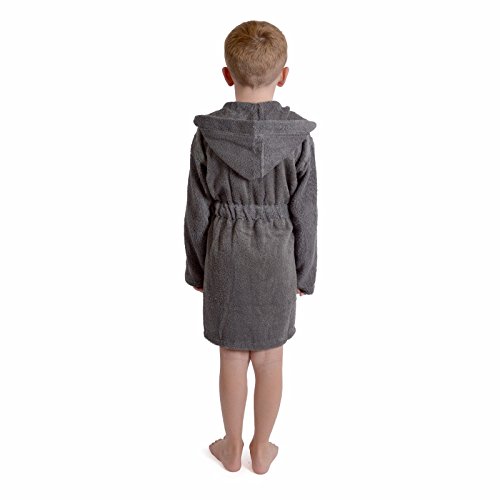 Chicos Niñas 100% Transpirable Algodón Peinado Lujoso Bata De Baño Con Capucha Toallas Suave Terry Toalla Housecoat