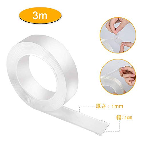 Cintas adhesivas de doble cara Cinta Adhesiva Transparente Magic Nano Tape, Lavable Adhesivo Fuerte Reutilizable Cinta Doble Cara cinta doble cara transparente (3M)