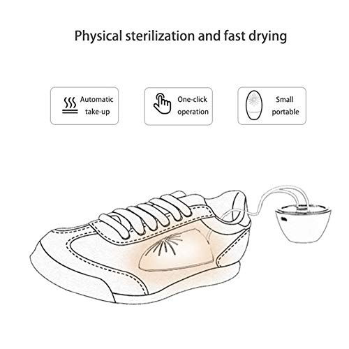 CJCJ-LOVE Multifunción Zapato Desodorante, Zapatos Portátiles Huevo Mágico Eléctrico Desodorización De Esterilización con Esterilización UV Inteligente Limpiador De Calzado Secadora Rápida,Blanco