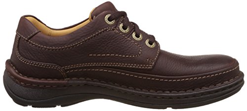 Clarks Nature Three 20339005 - Zapatos casual de cuero nobuck para hombre (Mahogany Leather), color marrón, talla 41