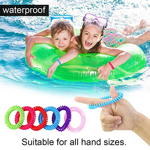 CODIRATO 12 PCS Pulseras Repelentes de Mosquitos, Pulseras Antimosquitos Impermeable Bandas Repelentes de Piel para Repelente de Mosquitos, Campamento de Insectos, Excursiones y Viajes (6 Colores)