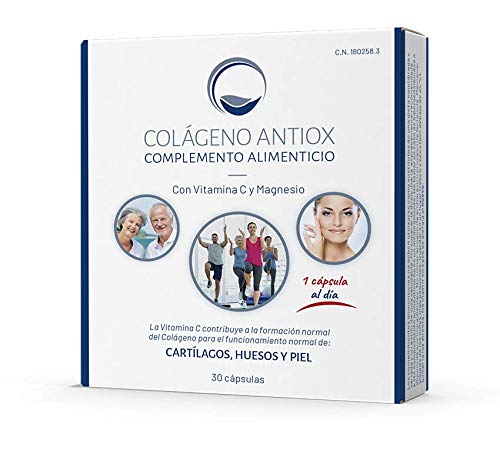 Colageno OVOMET con Vitamina C y Magnesio - Origen membrana del Huevo que contiene Colageno Tipo I V X Acido Hialuronico Condroitina Glucosamina Lisozima - Especial Antioxidante - 30 capsulas