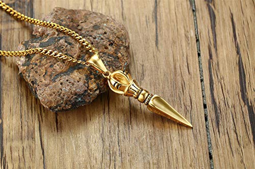 Colgante de acero inoxidable con forma de mano mágica con forma de lágrima de alta imitación, joyería para hombre, colgante simple y creativa, joyería de varias tendencias, collar, 123, dorado, Size