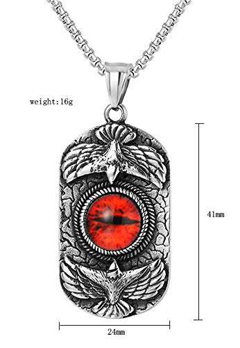 Collar con colgante de águila, Hip Hop Retro Punk Street de acero inoxidable fundido con colgante de acero inoxidable para hombre y mujer., 123, Yellowstone, Size