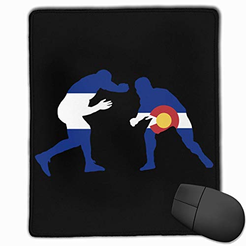 Colorado Flag Wrestling Lover Rectángulo Alfombrilla de Goma Antideslizante Mousepad Accesorios de computadora 18 x 22 CM