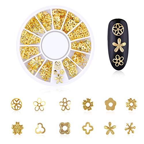 Comius Sharp 1000 PCS Nail Studs 3D Nail Art Charms Accesorios 5 Cajas Oro Metal Punk Star Moon Heart Triangle Square Rivet Gems Nail Art Joyas Calcomanía para uñas Decoraciones