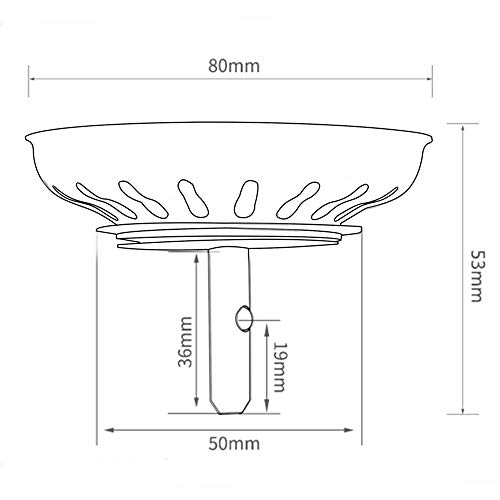 CompraFun Filtro de Fregadero de Cocina, Acero Inoxidable de 2 Piezas Colador para Fregadero de Cocina (Ø 80 mm), con Filtro de Silicona de 1 Pieza