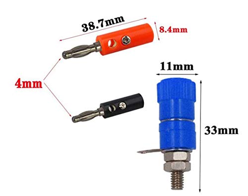 Conector Banana,Biluer 60PCS Banana Plug Panel Banana Banana Socket Adaptador De Terminal Banana 4.0mm Jack para Sondas de Prueba de Montaje En Panel