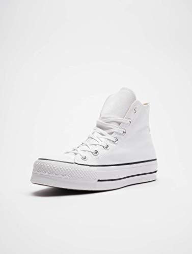 Converse Chuck Taylor CTAS Lift Hi, Zapatillas para Mujer, Blanco (White/Black/White 102), 37.5 EU