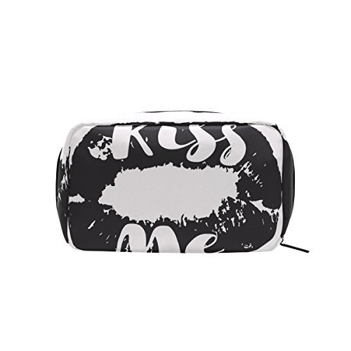 COOSUN Kiss Me Lips Bolsa de maquillaje Bolsa de viaje Organizador de viaje Bolsa de aseo para mujeres