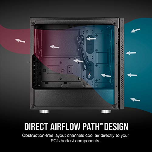 Corsair 275R Airflow - Cristal Templado Chasis Semi-Torre ATX Inteligente Gaming (Paneles Lateral de Cristal Templado, Tres Ventiladores de Refrigeración de 120mm Incluidos), Negro