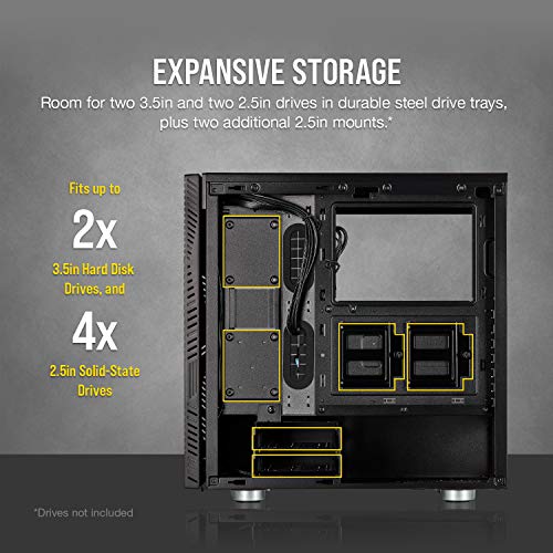 Corsair 275R Airflow - Cristal Templado Chasis Semi-Torre ATX Inteligente Gaming (Paneles Lateral de Cristal Templado, Tres Ventiladores de Refrigeración de 120mm Incluidos), Negro