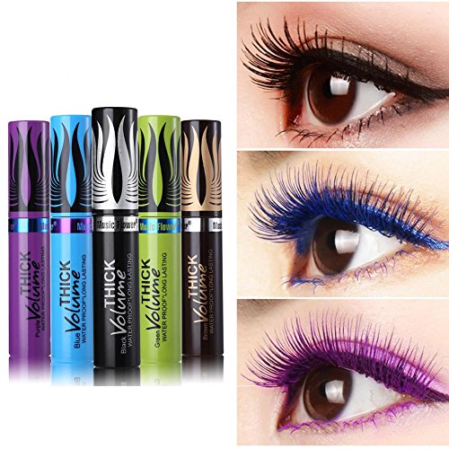 Crema de pestañas Pestaña de curling 3D Mascara de maquillaje Rimel grueso Rimel no floreciendo Eyelash cream （Azul Morado Marrón Negro）