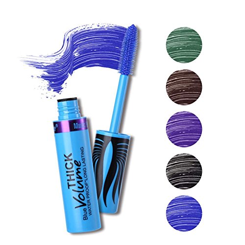 Crema de pestañas Pestaña de curling 3D Mascara de maquillaje Rimel grueso Rimel no floreciendo Eyelash cream （Azul Morado Marrón Negro）