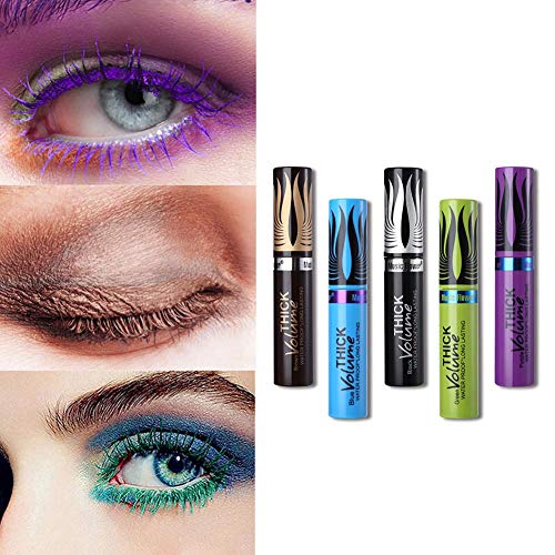 Crema de pestañas Pestaña de curling 3D Mascara de maquillaje Rimel grueso Rimel no floreciendo Eyelash cream （Azul Morado Marrón Negro）