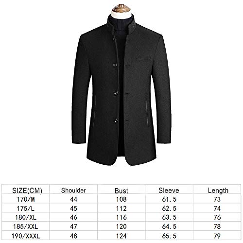 CRWOOL Homme l'hiver Manteau Hiver Long Trench Coat Slim Outerwear pour Les Voyages de ski et de Marche en Automne et en Hiver M-3XL (crct012),Black,3XL