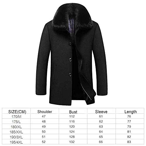 CRWOOL Homme l'hiver Manteau Hiver Long Trench Coat Slim Outerwear pour Les Voyages de ski et de Marche en Automne et en Hiver M-4XL (crct011),Black,2XL