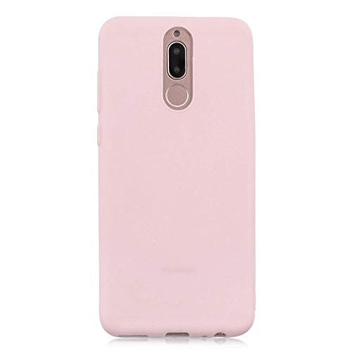 cuzz Funda para Huawei Mate 10 Lite+{Protector de Pantalla de Vidrio Templado} Carcasa Silicona Suave Gel Rasguño y Resistente Teléfono Móvil Cover-Rosa Claro