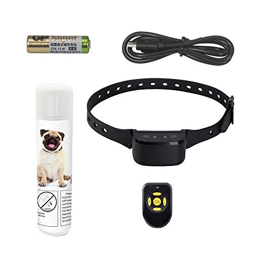 Decdeal Collar de Entrenamiento de Perros Cuello de Adiestramiento con Rociador para Mascotas con Control Remoto Impermeable para Dejar de Ladrar para Perros Pequeños y Medianos