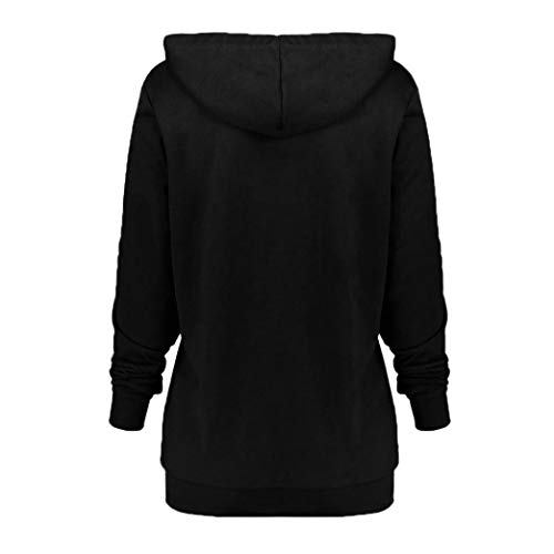 DEELIN Trapo De Bruja De Bruja De Gran TamañO De Las Mujeres De Halloween De Manga Larga con Capucha Sudadera con Capucha SuéTer Rojo/Negro (L, Negro)