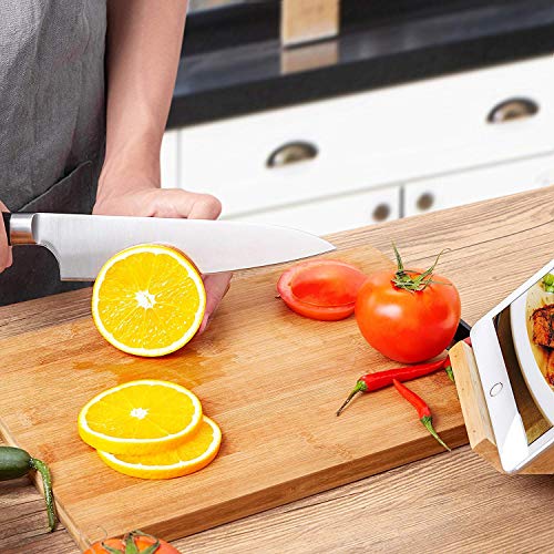 Deik Cuchillo Chef, Cuchillo de Cocina de 20cm de Acero Inoxidable Importado 1.4116, Balanza de Grado Profesional y Súper Afilado con Mango Ergonómico de Madera con Clase