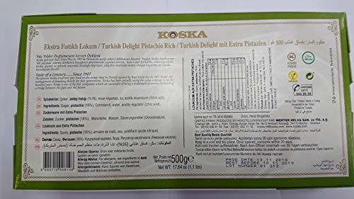 Delicias turcas con pistachos 500g Turkish delight with Pistachios 500g