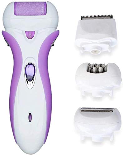 Depiladora eléctrica recargable Lady Shaver Removedor de callos Rodillos de piedra pómez y cortapelos para exfoliar la piel muerta y depilación segura para mujeres u hombres