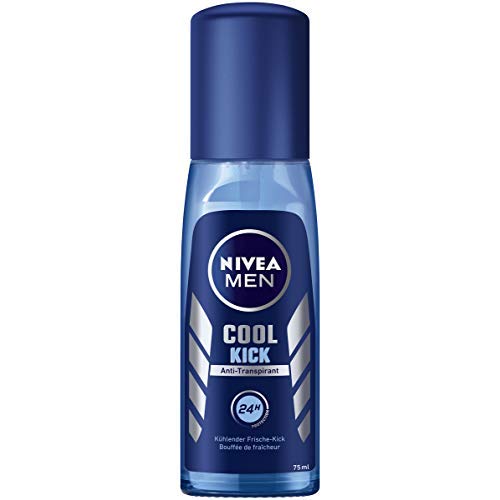 Desodorante Nivea Men Cool Kick en un paquete de 1 unidad (1 x 75 ml), antitranspirante para una sensación refrescante en la piel, desodorante con 24 h de protección