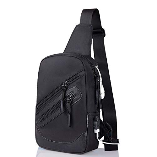 DFV mobile - Backpack Waist Shoulder Bag Nylon for HTC 10 JP (HTC Perfume) (2016) - Black