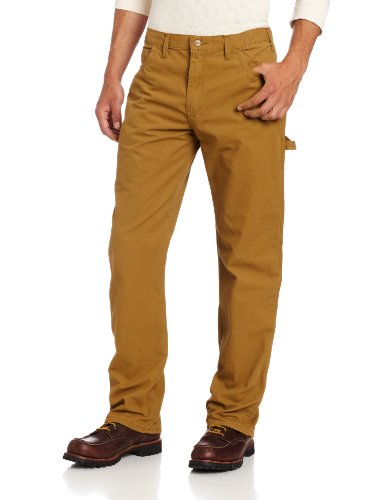 Dickies Men's Relaxed Straight Fit Lightweight Duck Carpenter Jean, Brown Duck, 40W x 32L