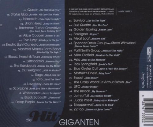 Die Hit Giganten-Rocksongs